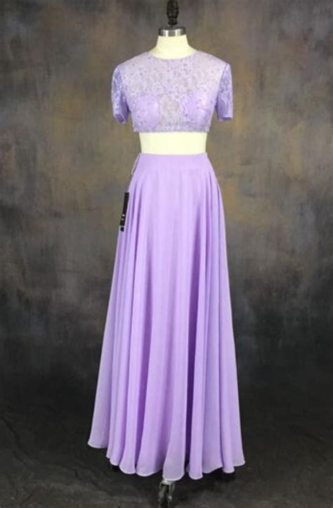 Purple Sweetheart Two-piece Female Fashion Prom Dress Floor Length