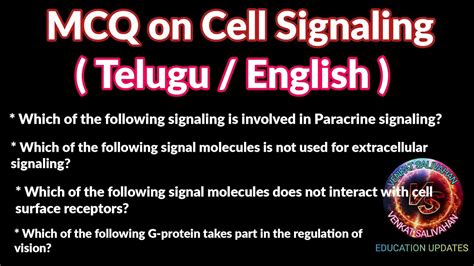 Important Mcqs On Cell Signaling Types And Its Importance In English And Telugu Appsc Tspsc