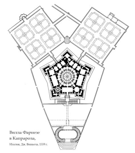 Вилла Фарнезе или замок Капрарола / Чертежи архитектурных памятников ...
