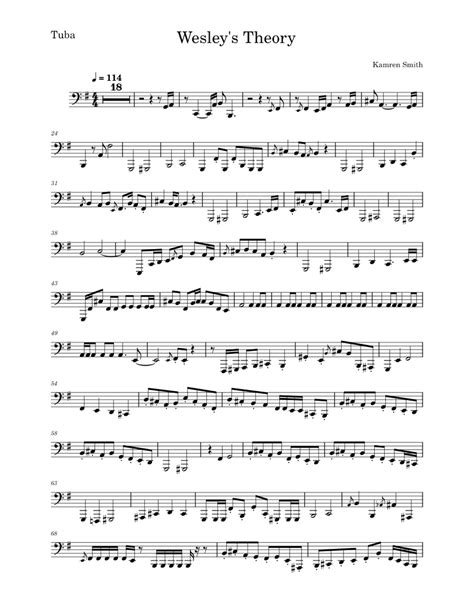 Wesleys Theory Kendrick Lamar Sheet Music For Tuba Solo