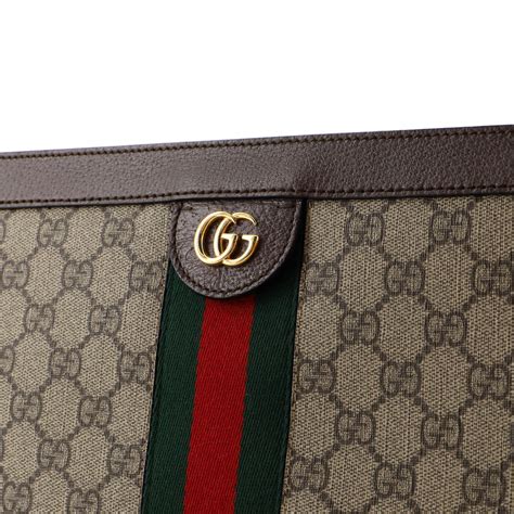 Gucci Ophidia Chain Shoulder Bag Gg Coated Canvas Medium Brown 2537396