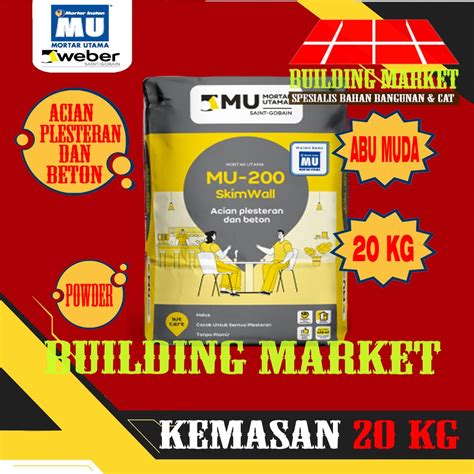 Jual Semen Mu Skim Wall Kg Acian Plesteran Dan Beton Shopee