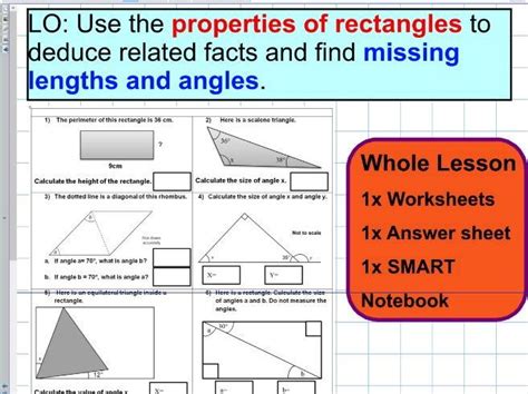 Properties Of Rectangles And Triangles Missing Angles Facts Ks2