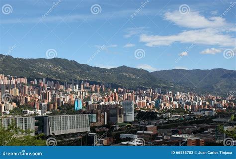 Medellin Colombia Landscape Panorama Stock Image Image Of Avenue