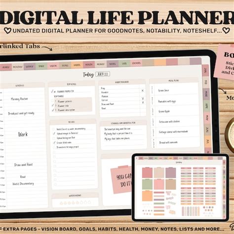 Weekly Planner Goodnotes Template Undated Digital Planner Etsy