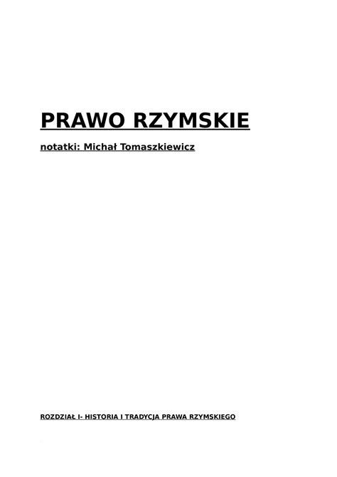 Rzym Skrypt Dysk Prawo Rzymskie Notatki Micha Tomaszkiewicz