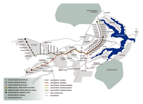 Large Detailed Metro Map Of Brasilia City Vidiani Maps Of All