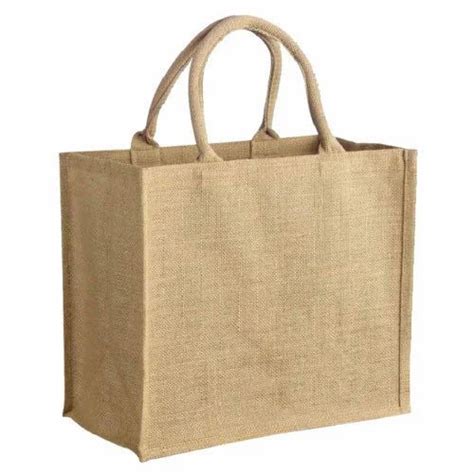 Padded Handle Natural Plain Jute Gift Bag Size 16 X 14 X 7 Capacity