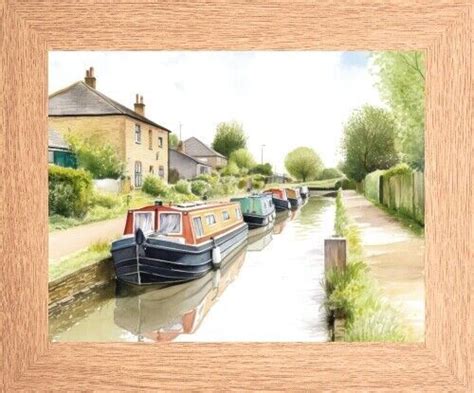 Grand Union Canal Boat Barge Narrowboat Framed Print Picture Frame