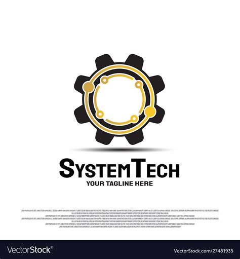 Technology system logo design with concept Vector Image