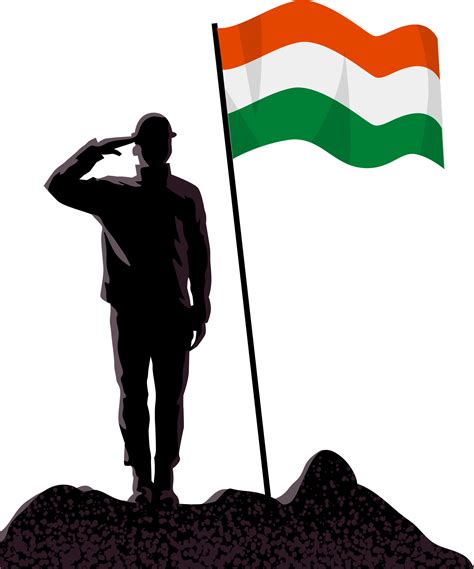 Soldier Saluting Flag Clipart