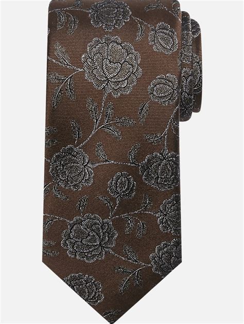 Joseph Abboud Narrow Tonal Floral Tie Ties Mens Wearhouse