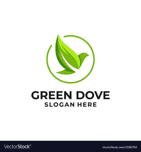 Dove And Leaf Logo Design Royalty Free Vector Image