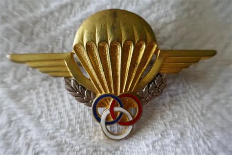 INSIGNE BREVET MONITEUR parachutiste matriculé Année 1986 1 RCP rare