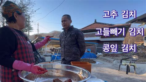 산골 총각 득이ㅣ시골 일상 힐링ㅣ고추 김치ㅣ고들빼기 김치ㅣ콩잎 김치ㅣ대장암 검사 양성ㅣ구독 좋아요 저희 가족에게 큰 힘이 됩니다