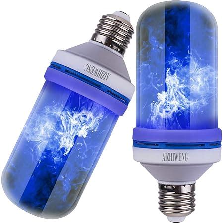 Texsens LED Blue Flame Effect Light Bulbs 4 Modes Flickering Fire