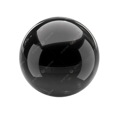 Realistic Black Glass Ball Transparent Black Sphere Sphere Glass