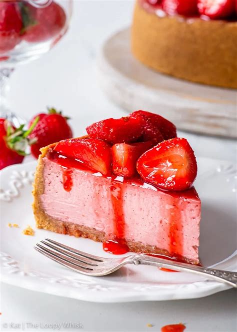 The Best Baked Strawberry Cheesecake The Loopy Whisk