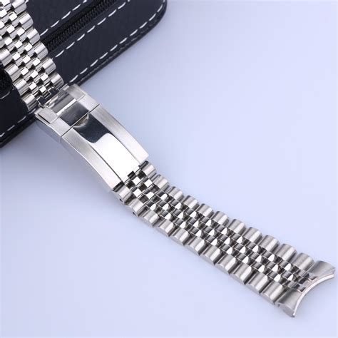 20mm 21mm Rolex 316l Stainless Steel Solid Curved End Screw Links Strap