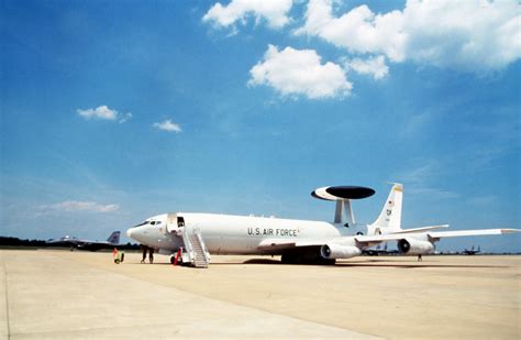 A Wide Angle Left Side View Of A US Air Force E 3 Sentry Airborne