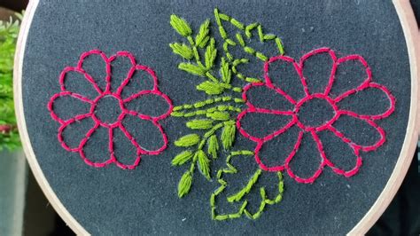 Hand Embroidery Design । Easy And Simple Flower Embroidery Designs Youtube