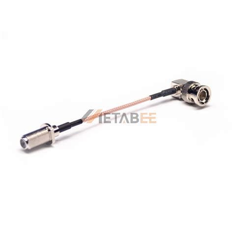 75 Ohm Bnc Male Right Angle To F Female Rf Cable Assembly 10cm Rg179 Coax Renhotec