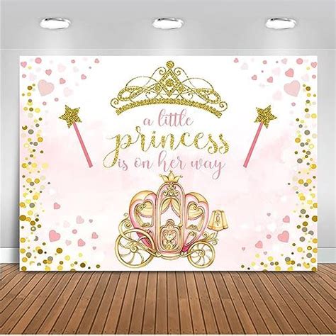 Amazon Mocsicka Princess Baby Shower Backdrop Pink Princess Crown