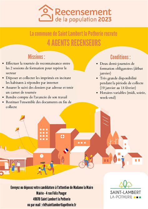 Recrutement Agents Recenseurs Mairie De Saint Lambert La Potherie