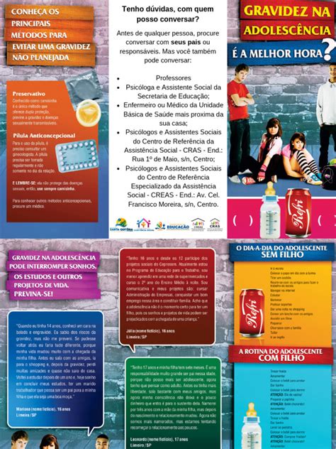 Folder Gravidez Na Adolescência Pdf - Folder gravidez na adolescencia | PDF