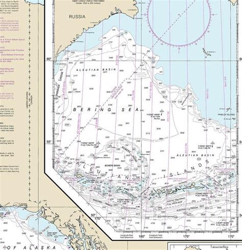 Nautical Charts Of North Pacific Ocean Eastern 50 Bering Sea Etsy Nautical Chart Pacific