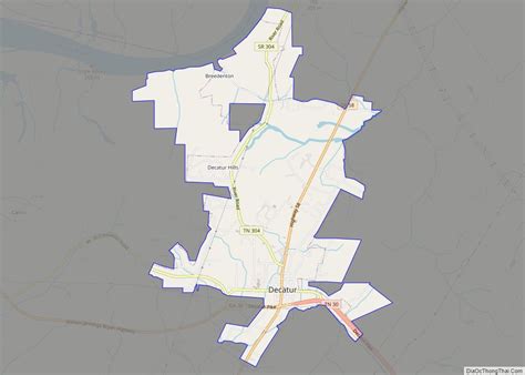 Map of Decatur town, Tennessee