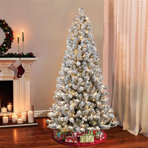 The Holiday Aisle Arbre De No L Artificiel Pin Vert Blanc Enneig