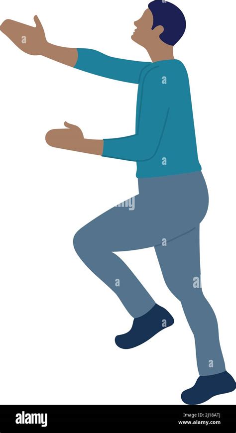 Isolated Male Cartoon Doing An Effort To Push Something Vector Stock