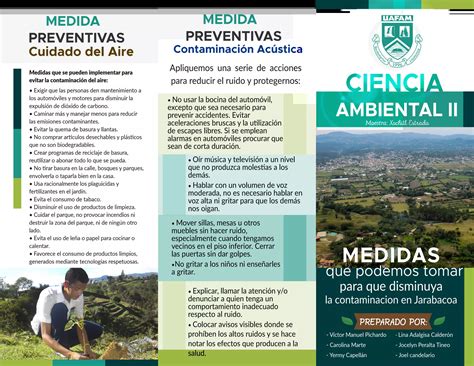 Brochure Medidas Para Reducir La Contaminación En Jarabacoa Ppt