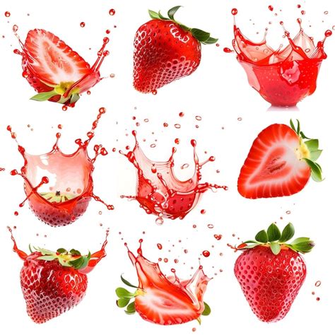 Fresh And Juicy Strawberry Collection Premium Ai Generated Image