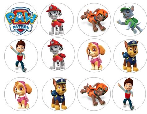 PAW PATROL EDIBLE CUPCAKE TOPPERS Paw Patrol Cupcakes Paw Patrol