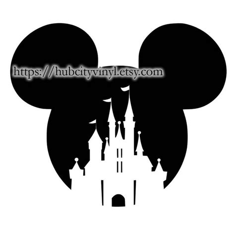 Disney Mickey Ears With Castle Vinyl Diy Iron On Etsy