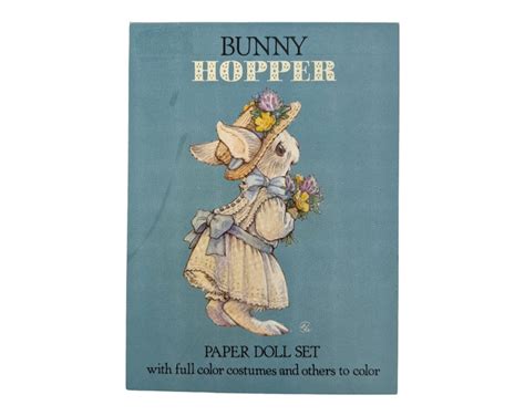 Vintage 1989 Bunny Hopper Paper Doll Set Kathy Lawrence Rabbit Paper