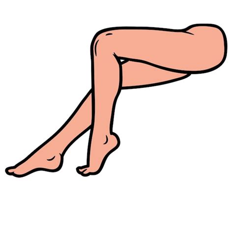 Premium Vector | A cartoon of a womans legs with a bare leg