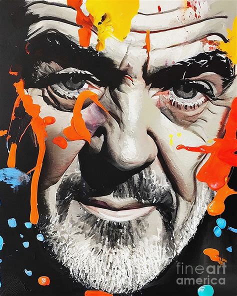 Sean Connery Abstract Art Mixed Media By Lisa Von Fine Art America