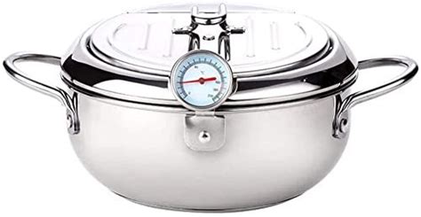 GOENN Non Stick Coating Koekenpan Met Thermometer Friteuse Pot Mini