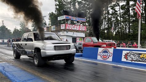 Diesel Pickup Trucks in Drag Race Action