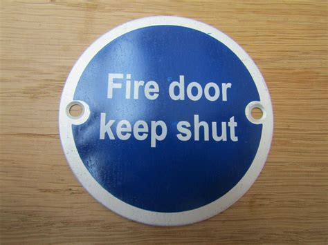 Circle Satin Aluminium Fire Door Keep Shut Door Sign Ijzerwaren Wereld