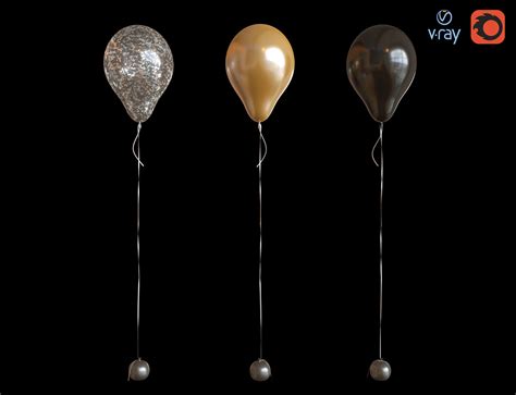 Balloons Silver Balloon Hanging 3D Model CGTrader