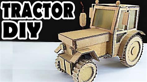 How To Make A Tractor Out Of Cardboard Cardboard Toy Youtube