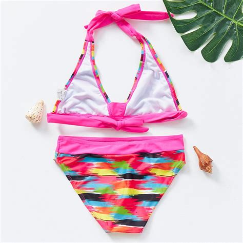 2022 Girls Halter Bikini Top Swimsuit Set For Chil Grandado