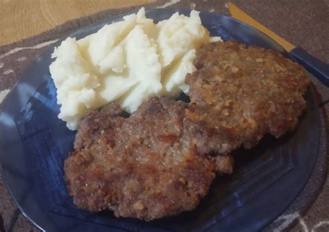 Milanesas De Carne Picada Al Horno Con Pur De Papas