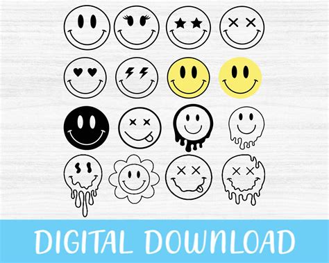 Smiley Face Svg Smiley Svg Happy Face Svg Melting Smiley Etsy México