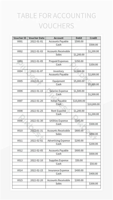 Crafting Efficient Accounting Voucher Templates Excel Template Free