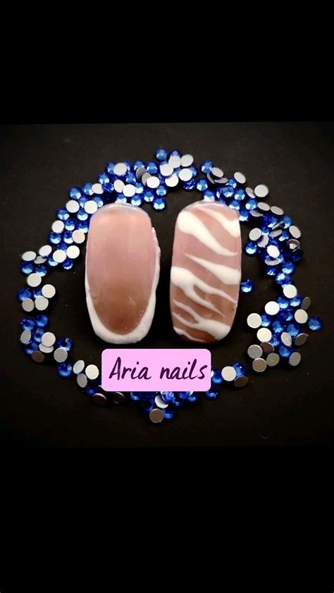 Aria nails | Oval nails, Tie dye nails, Brown nails